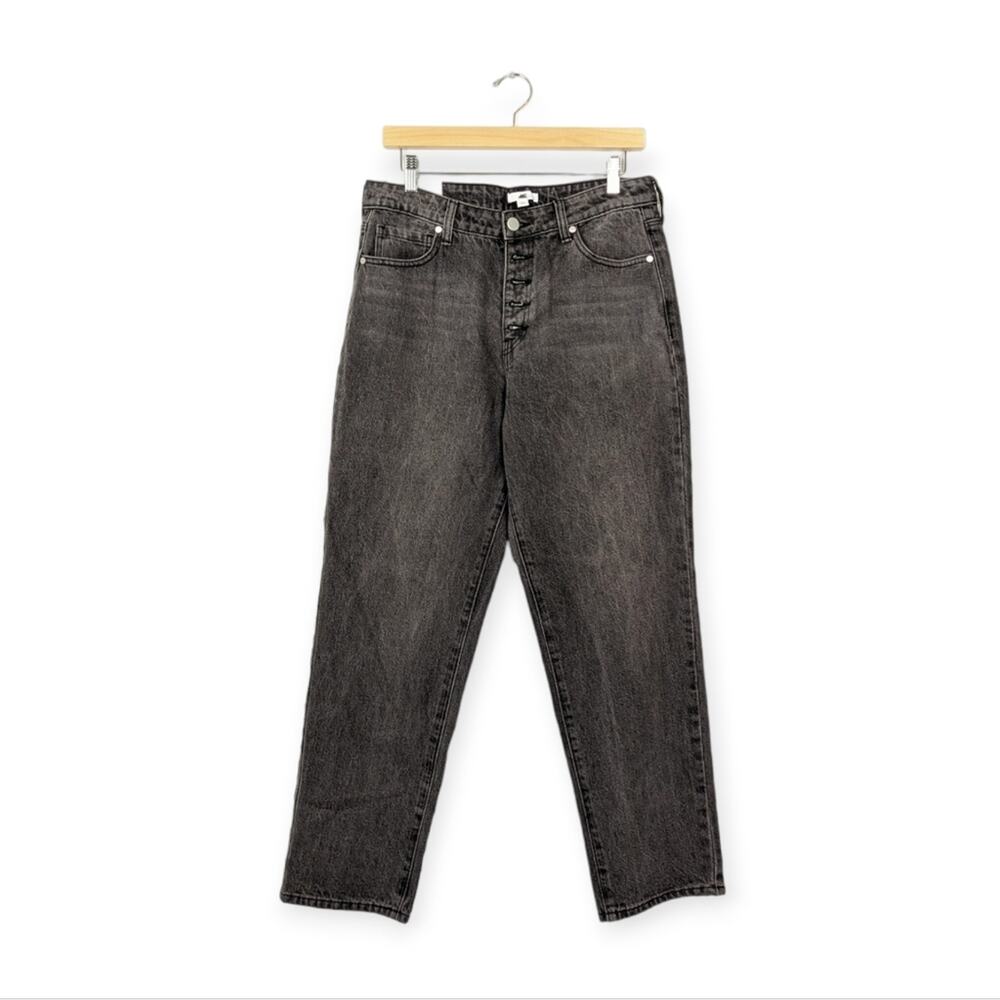 BP Mom Jeans 30 Washed Black High Rise Button Fly Denim NWT